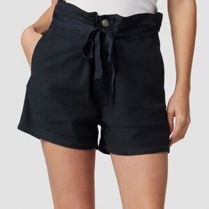 Hudson Black Paperbag Linen Blend Shorts - Size 27
